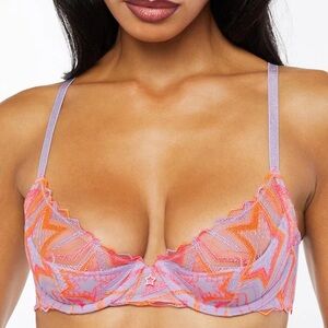 Savage X Fenty shine star embroidered half cup plunge bra 40G